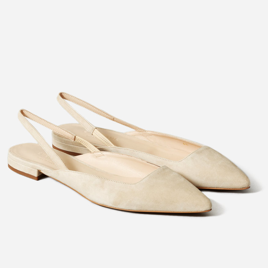 Everlane The Editor Slingback in Natural Suede - Meghan Markle's
