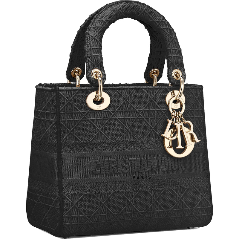 Dior Medium Lady D-Lite Bag in Black Cannage Embroidery - Meghan