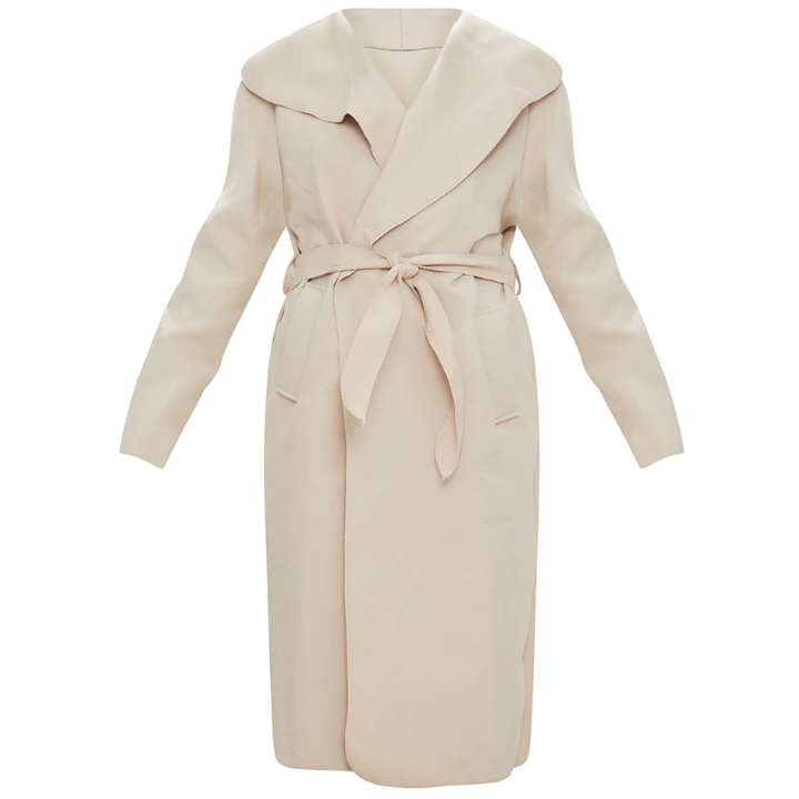 Mackage Mai Sand Belted Wool Coat with Waterfall Collar - Meghan Markle\'s  Coats - Meghan\'s Fashion