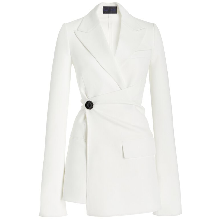 Proenza Schouler Bi-Stretch Crepe Cinched Jacket In Off-White - Meghan  Markle Jackets - Meghan's Fashion