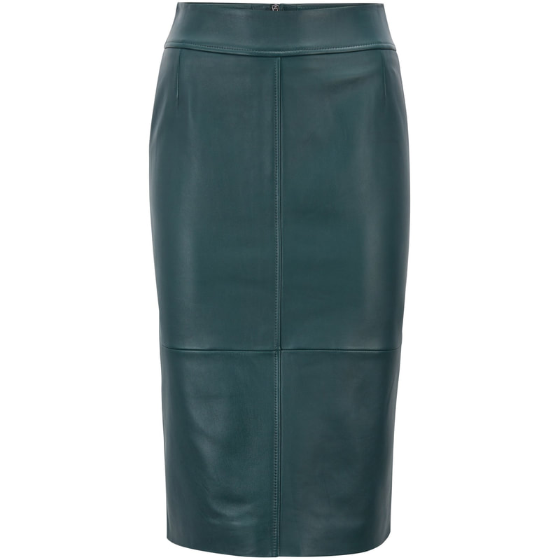 hugo boss selrita leather skirt