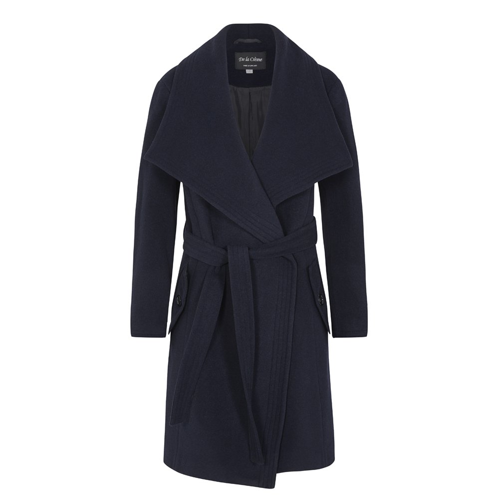 Sentaler Midnight Blue Boucle Alpaca Wrap Coat - Meghan Markle's Coats - Meghan's Fashion