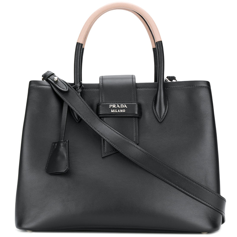 Prada Paradigm Black Leather Tote Bag 