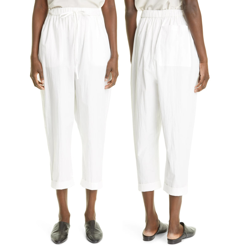 CO White Cotton Drawstring Pant - Meghan Markle's Pants - Meghan's Fashion