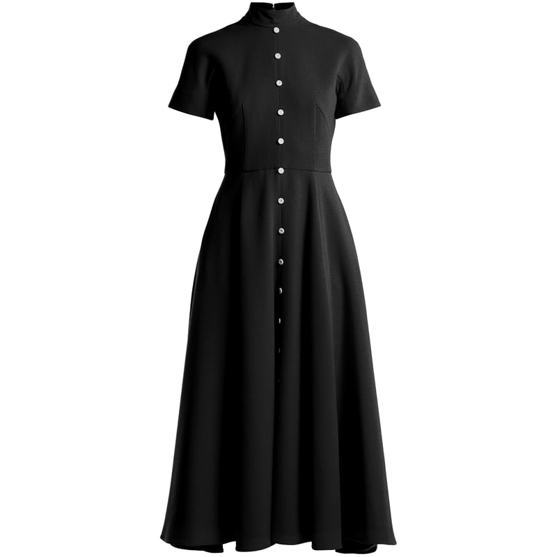 long black button up dress