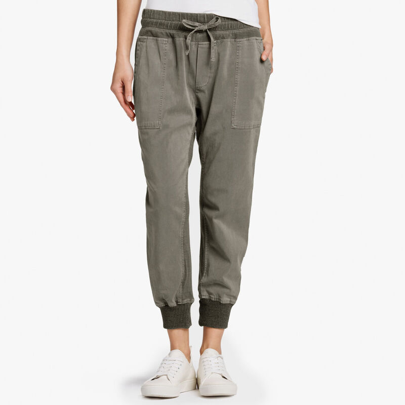 James Perse Army Green Mixed Media Jersey Pant - Meghan Markle's