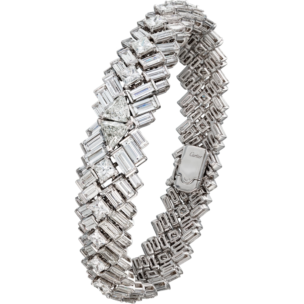 Round Pave Diamond Bracelet for Men 6.28ct 10K White Gold 205051