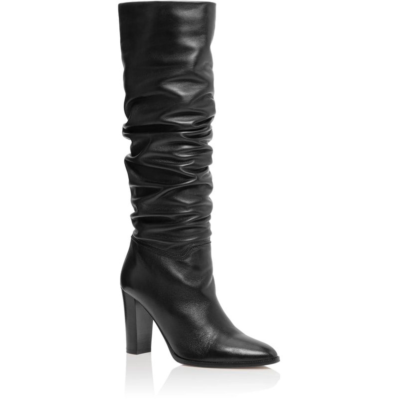 knee high black leather boots sale